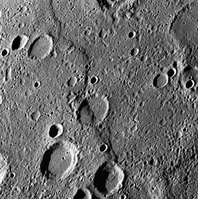 Large Faults on  Mercury Surface - courtesy NASA