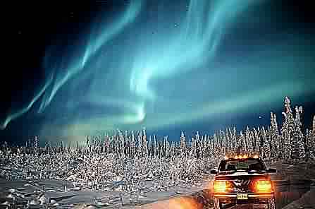 View of Aurora from Circle, Alaska